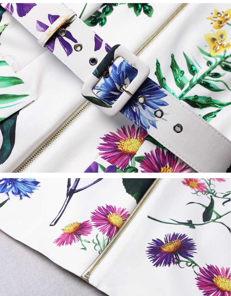 Summer Short-sleeved Floral Dress Pear Shape