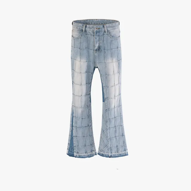 Men's And Women's Fashion Casual Waffle Jeans Light Blue - Shop at LoveMi