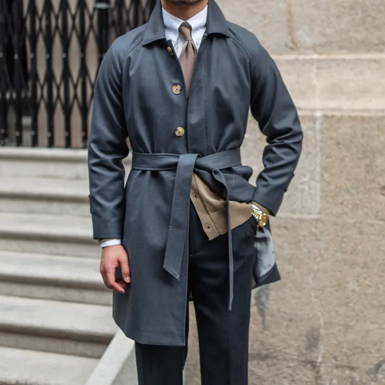 Wool Winter Trench Coat Single-breasted