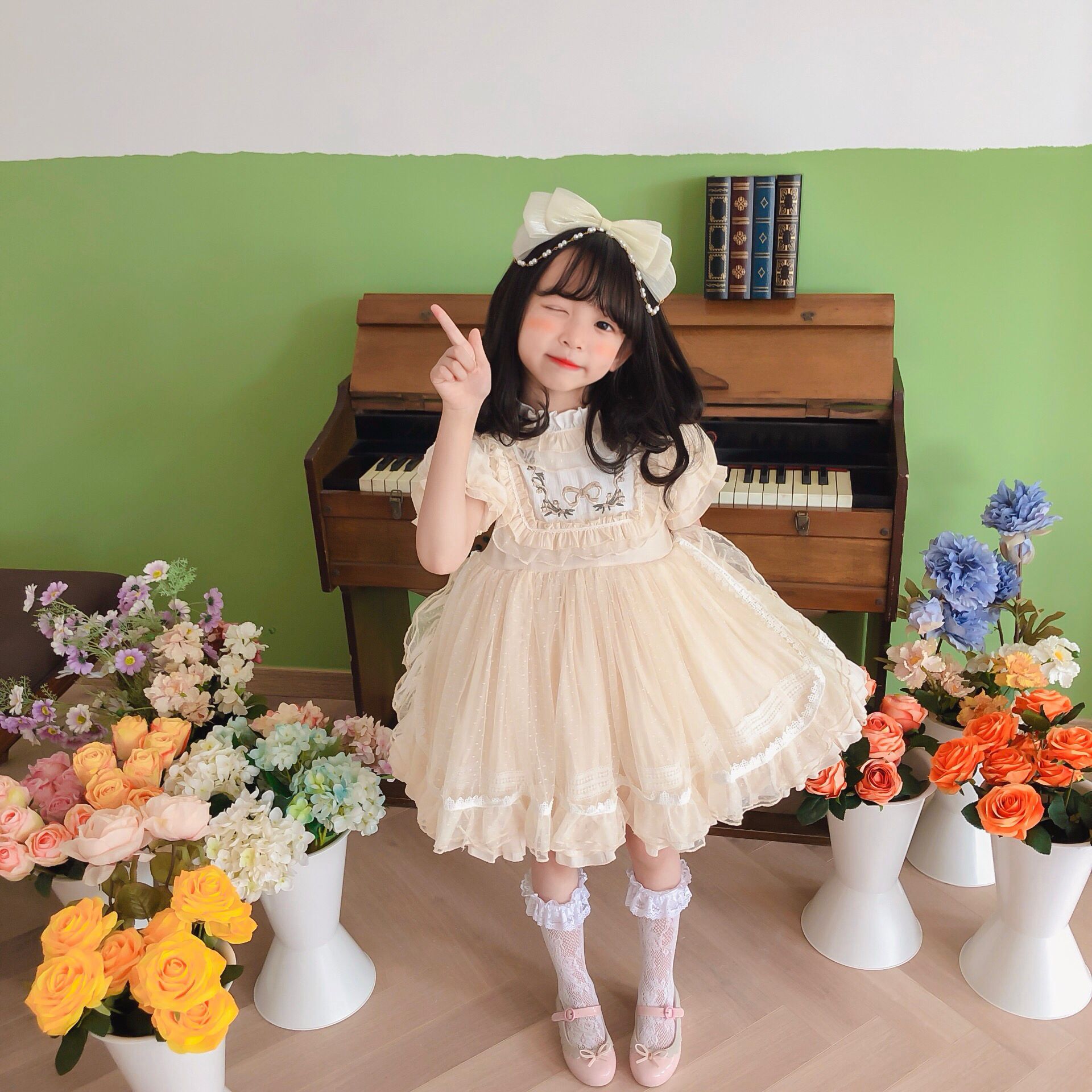 Girls Lace Dress Princess Tutu Skirt