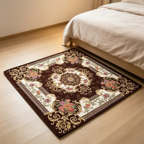 1pc Classic Home Style European Vintage Floral Pattern Carpet