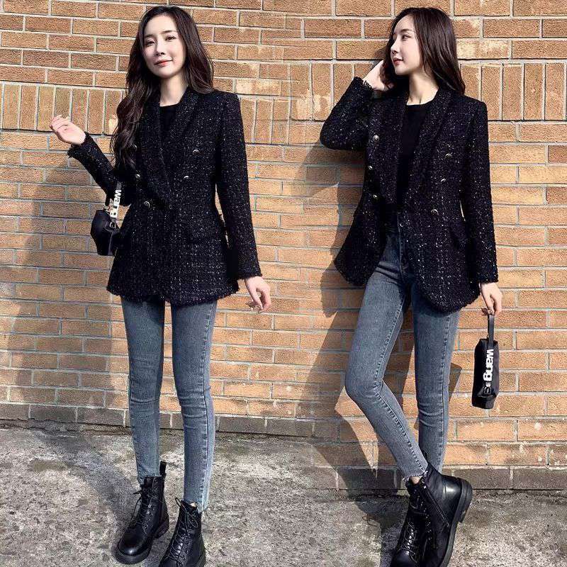 Women's Slim Waist High-quality Woolen Suit Jacket