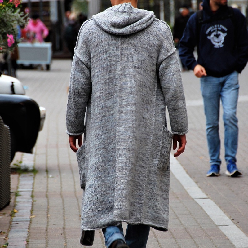 Knitwear  Loose Version Long Hoodie Cardigan Sweater Coat