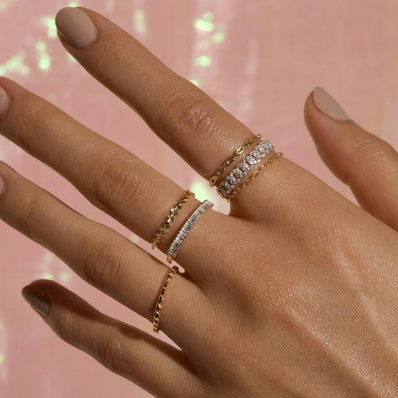 Title 4, Fashion Full Diamond Cuban Chain Ring for Girls...