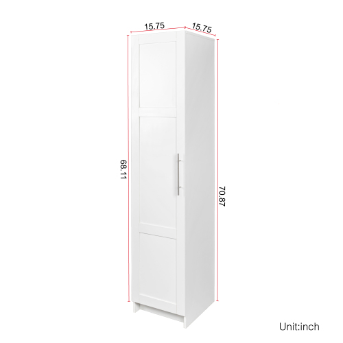 Stackable Wall Mounted Storage Cabinet, 15.75 D X 15.75 W X 70.87 H, White