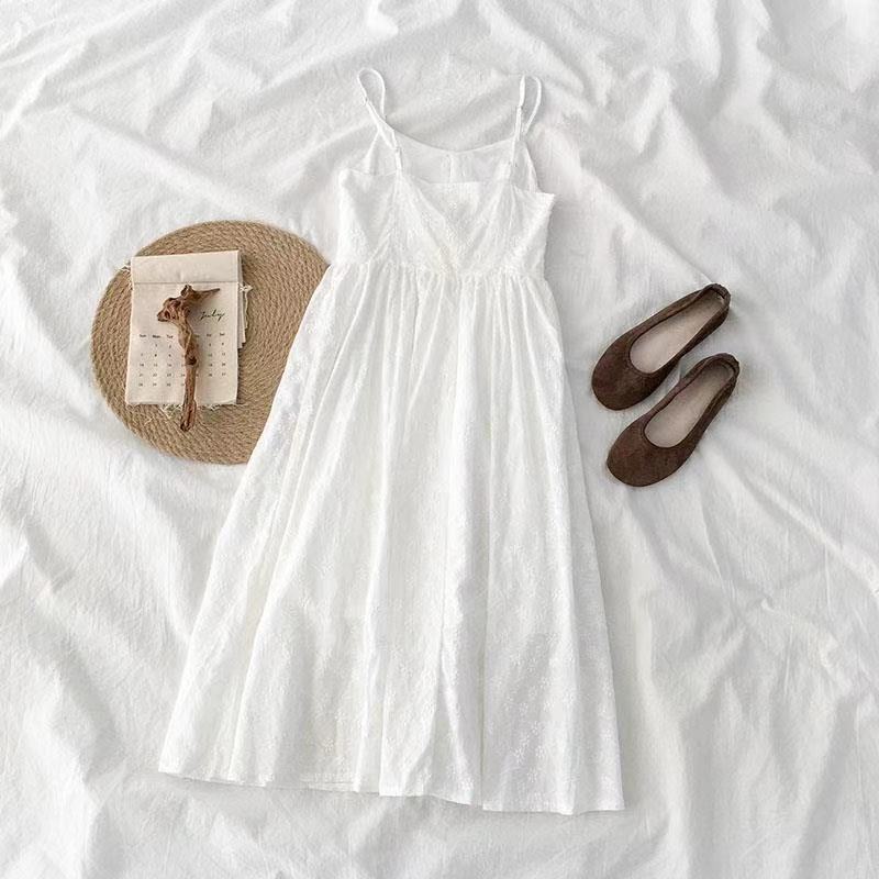Women's Korean-style Design Niche Platycodon Grandiflorum Elegant A- Line Skirt Student Fashion Dress