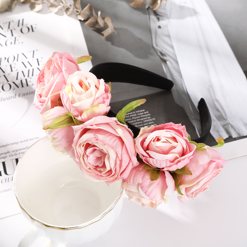 Rose Head Hoop Sen Female Wreath Bride Jewelry