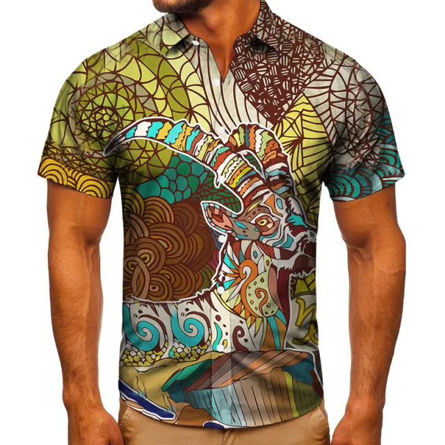 Short sleeved Shirt Animal 3D Digital Printing Shirt Men's Top Shirt Tta193Cs 4Xl - Shop at LoveMi