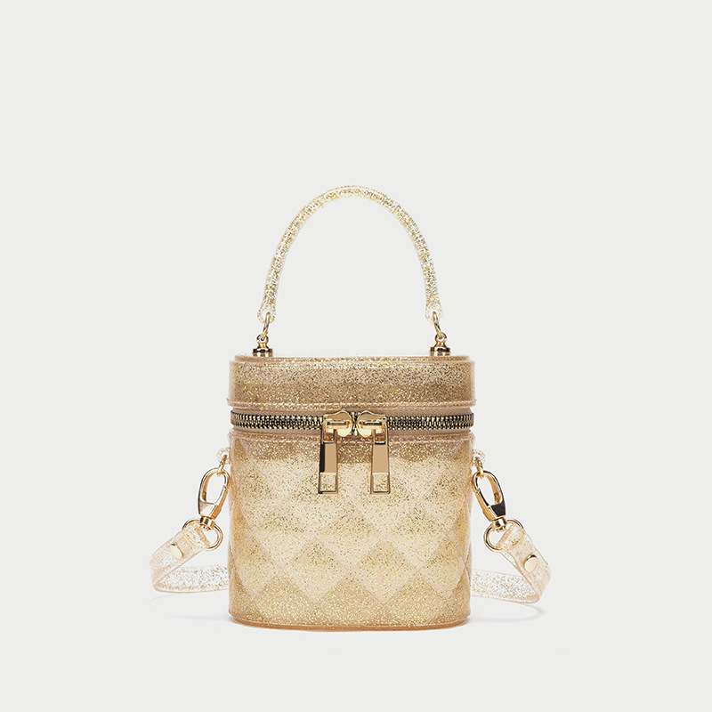 New Jelly Bag Women's Shoulder Messenger Bucket Bag Gold - Shop at LoveMi