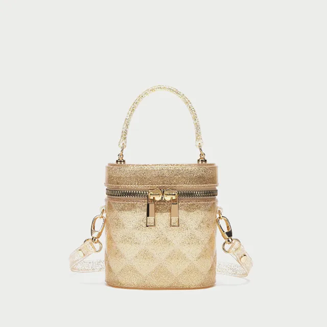 New Jelly Bag Women's Shoulder Messenger Bucket Bag Gold - Shop at LoveMi