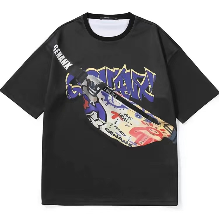 Men's Fashion With A Satchel Short-sleeved T-shirt