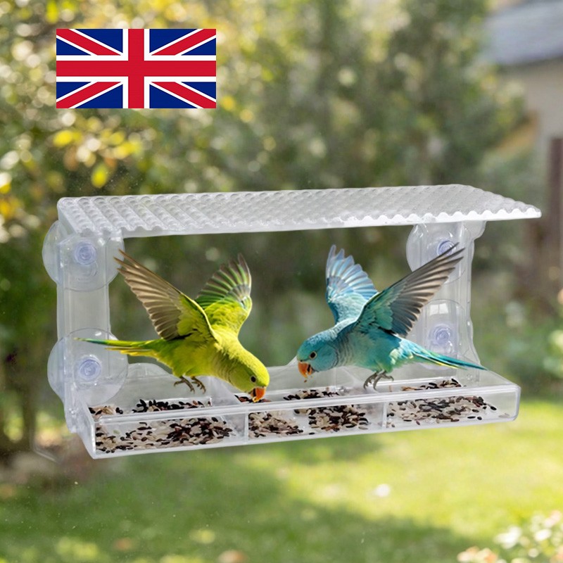 House transparent window wild bird feeder outdoor removable