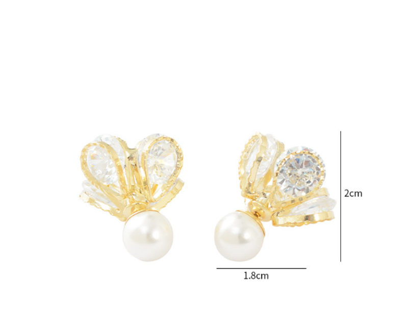 S925 Silver Needle Earrings Micro-inlaid Zircon Flower Stud Earrings