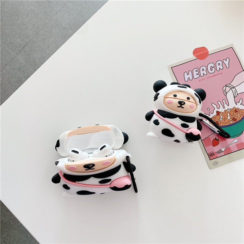 Suitable For Bear Cow Bluetooth Wireless Earphone Sleeve 2 3 Generation Cute Silicone Anti Fall Shell - Image 3
