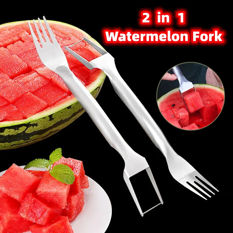 2 in 1 Watermelon Fork Slicer Multi-purpose Stainless Steel