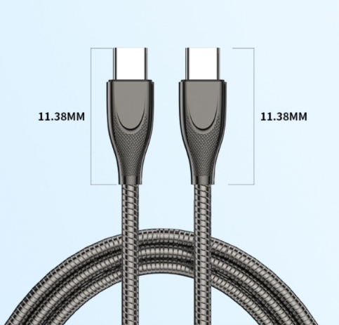 Metal Hose Data Cable Anti-break Durable Zinc Alloy Flash Filling
