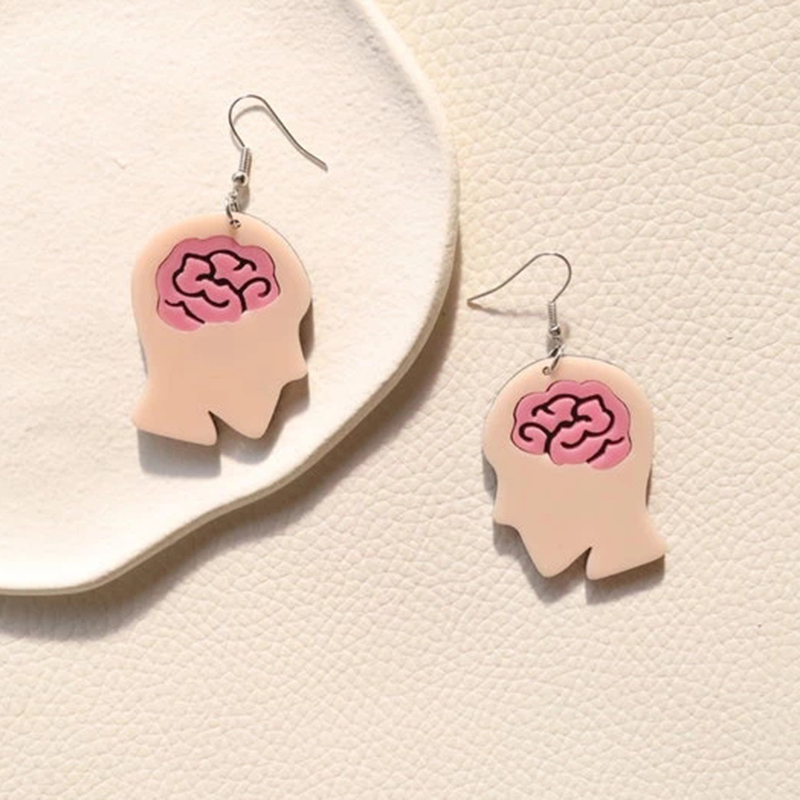 Women's Fashion Funny Brain Shape Earrings