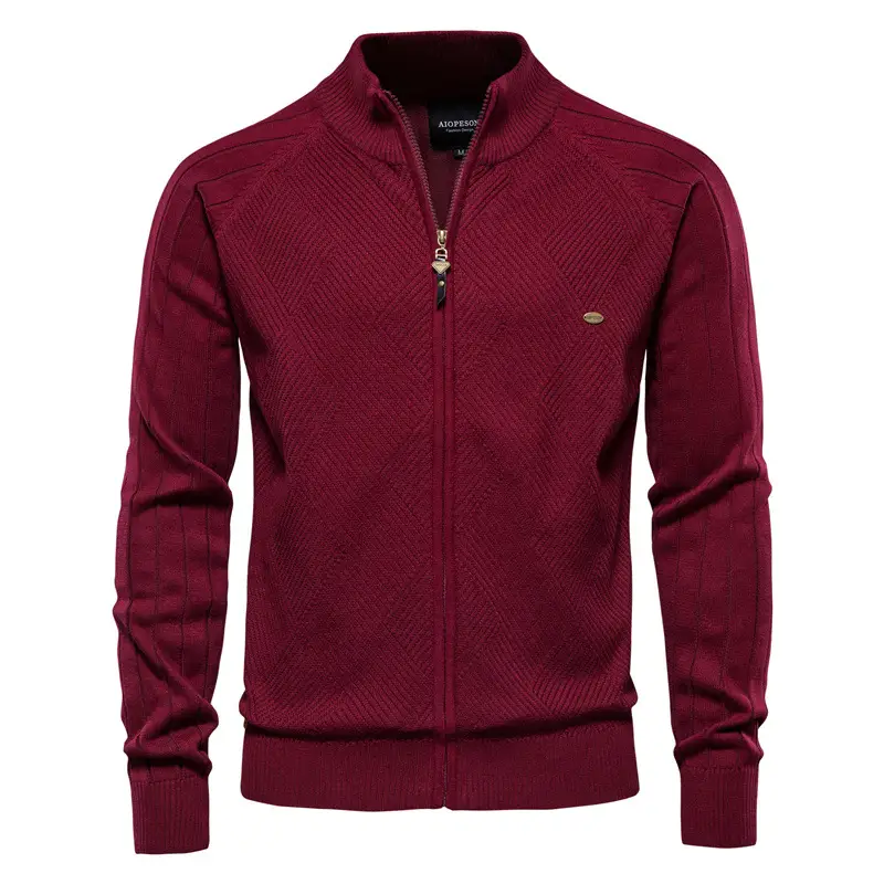 Men's Jacquard Turtleneck Casual Knit Sweater