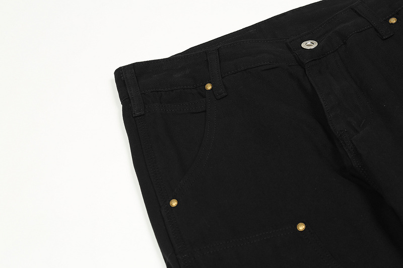 Zipper Raw Edge Straight Tube Work Clothes Casual