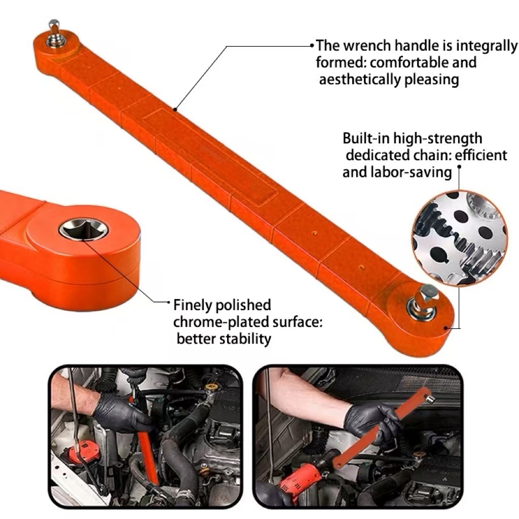 15.4in Offset Extension Wrench Tight Reach Set Drive Adapter For Automotive — image 2