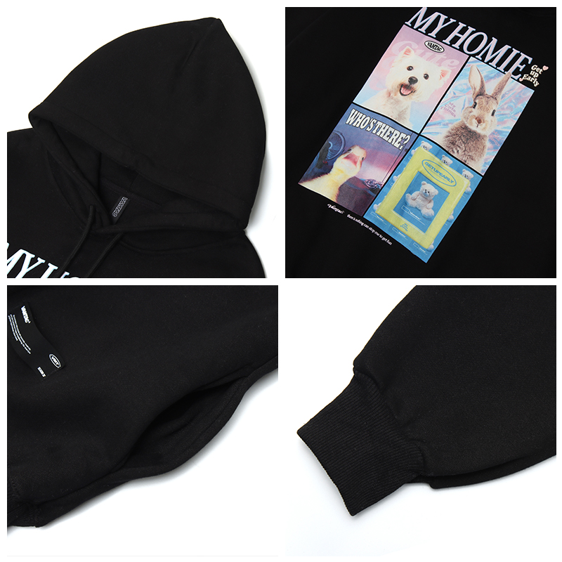 Animal Sweater Printing Hooded Fried Street Loose Ins Men And Women Couples