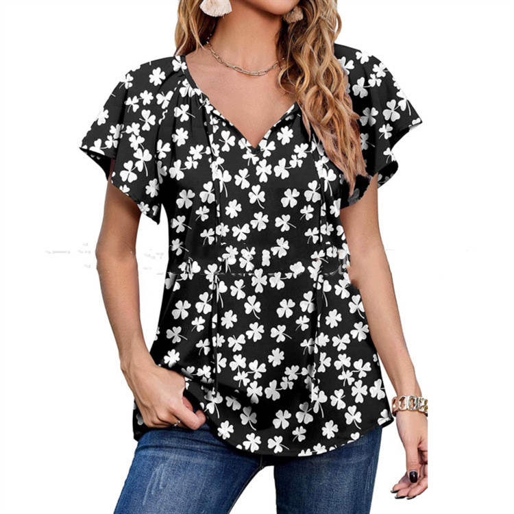 Title 2, Boho Floral-print V-neck Chiffon Top