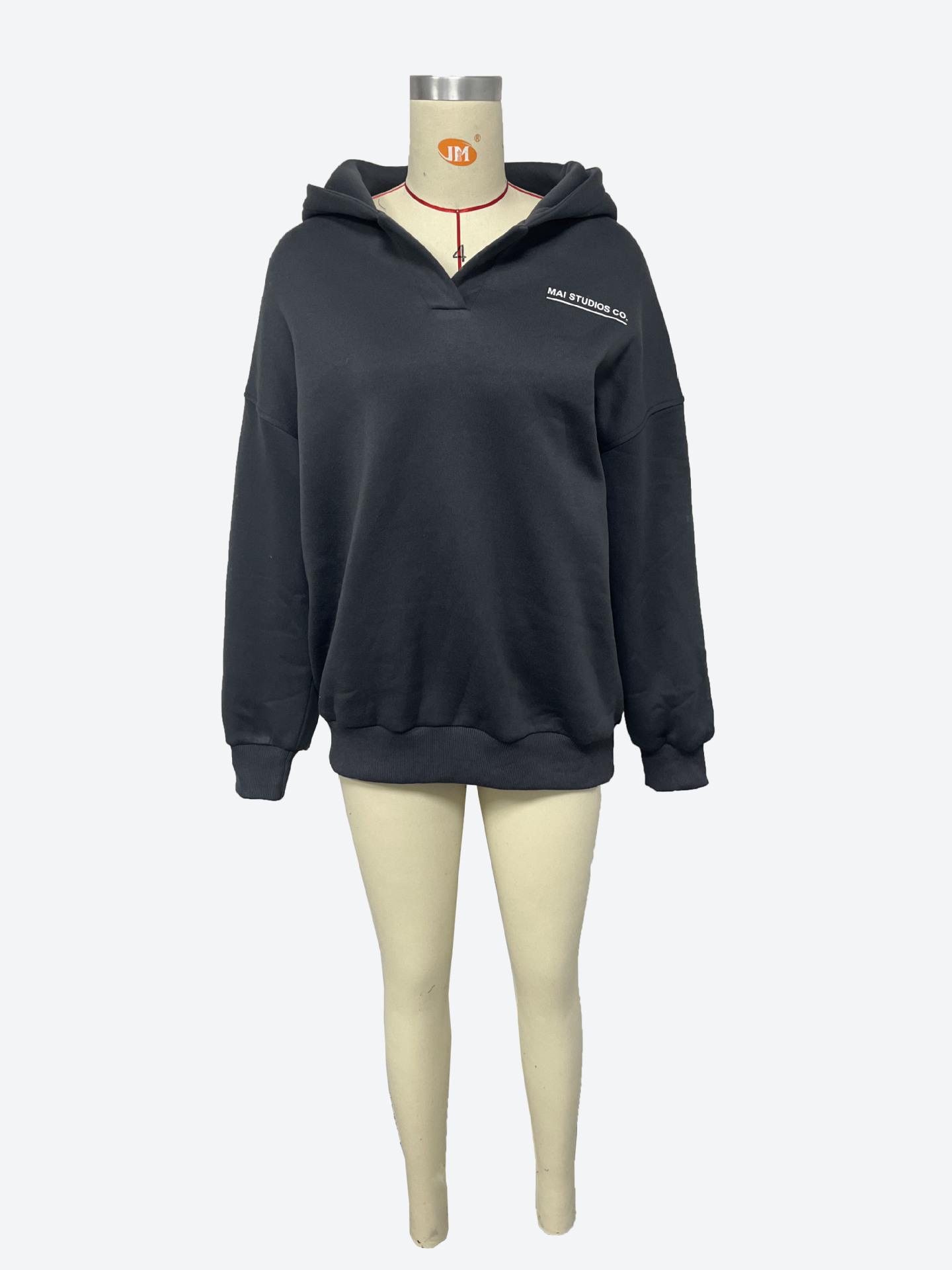 Title 4, Fleece-lined Hooded Printed Long-sleeved Basic ...