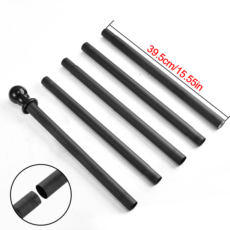 Wall Mounted Mount Telescopic Flag Pole Top Black Ball Aluminum Flagpole — image 5