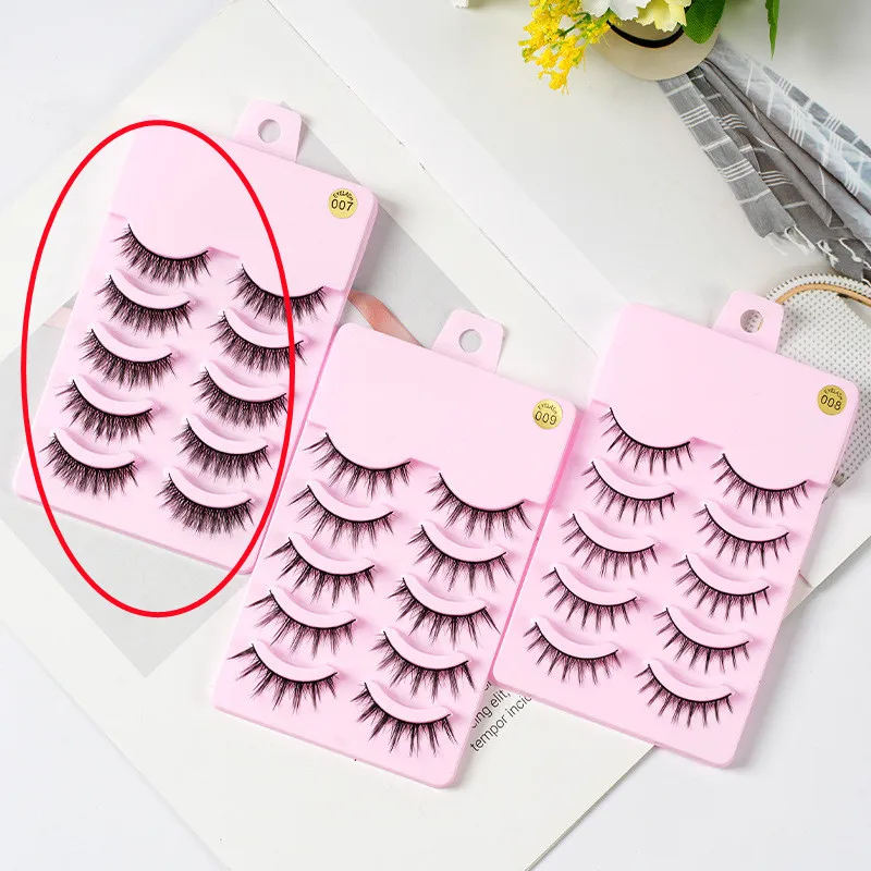 5 Pairs Manga Lashes Anime Cosplay Natural Wispy Korean Makeup Artificial False Eyelashes - 5Pairs Of007
