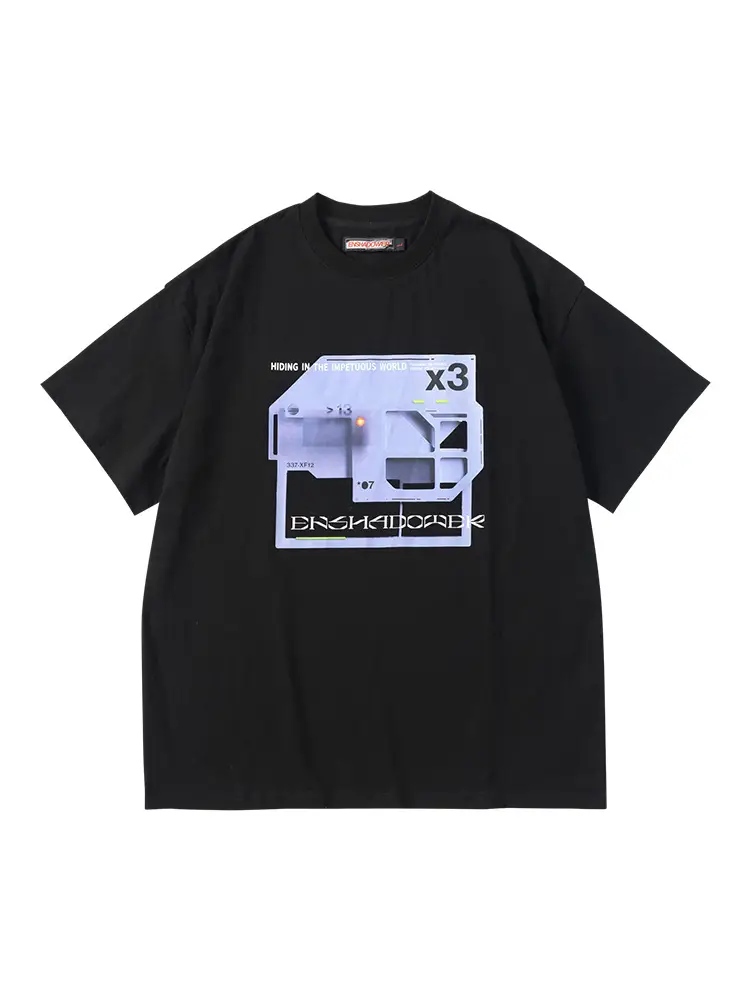 Module Print Short Sleeve Cotton T-shirt