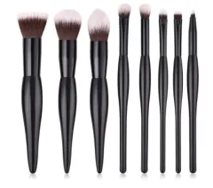 8 Makeup Brushes And Tools - Black - View 1