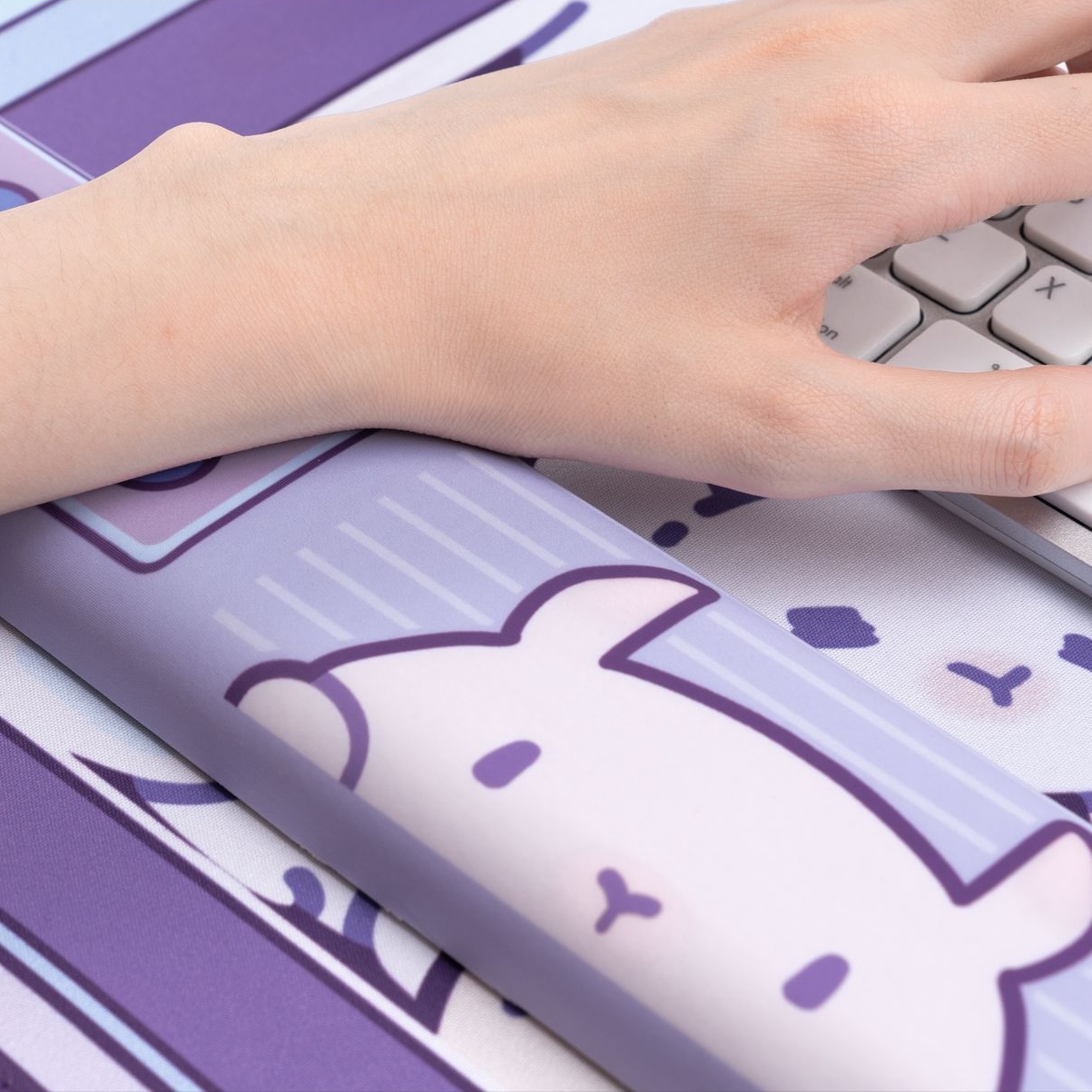 Computer Desk Mat | Cute Bunny Retro Game Console