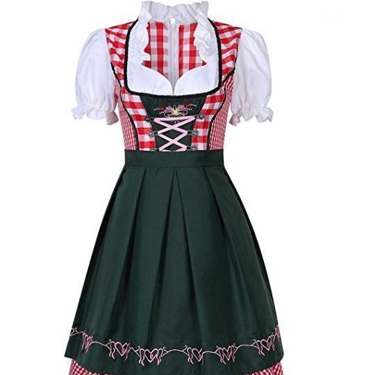 Oktoberfest Ethnic Costume for Festive Celebrations. Product information: Fabric content: polyester (polyester) Applicable gender: female Size Information: Size/CM Bust Waist S 92 72 M 96 78 L 100 84 XL 105 90 XXL 110 96 Note: 1. Asian sizes are 1 to 2 si