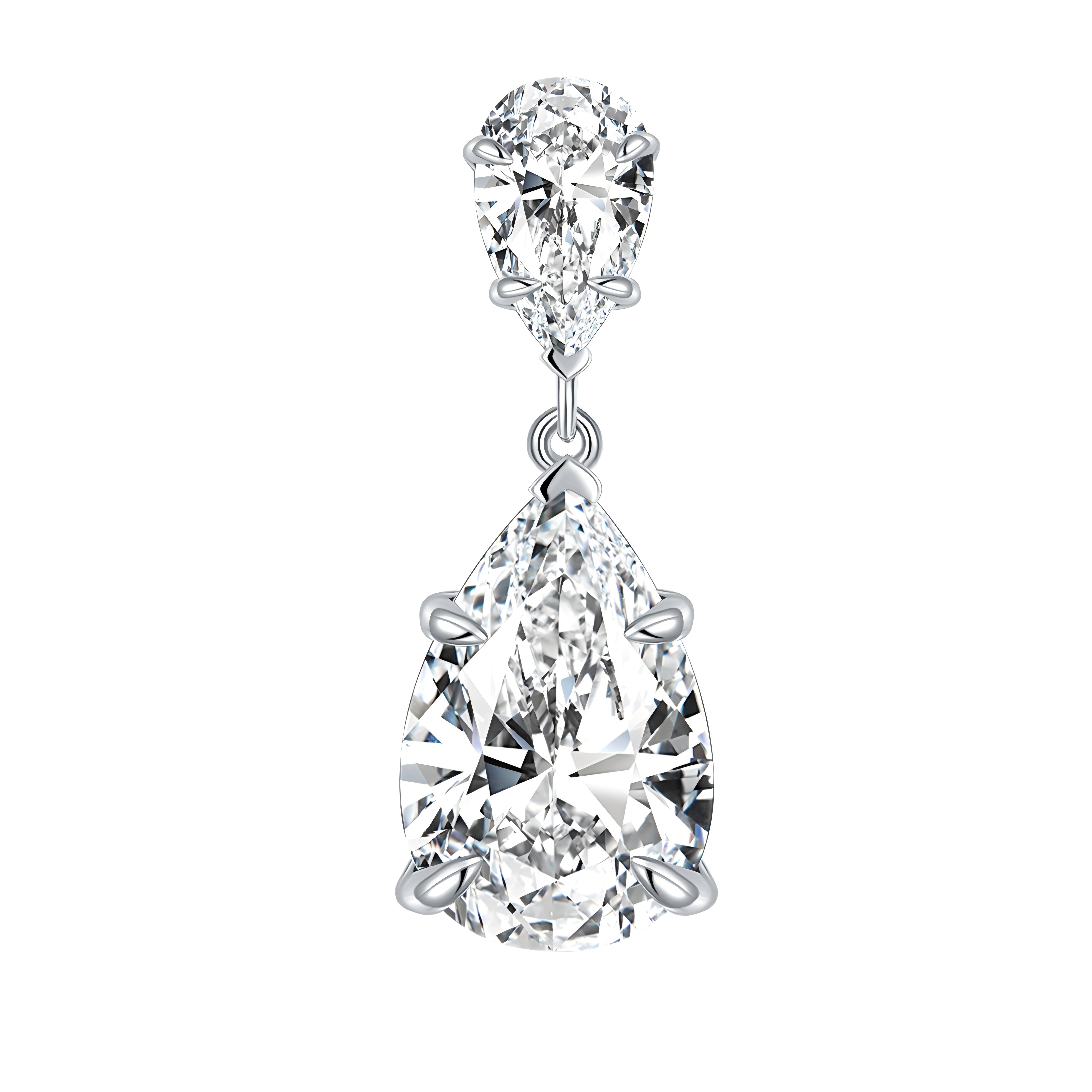 Pear Cut Moissanite Teardrop Dangle Earrings