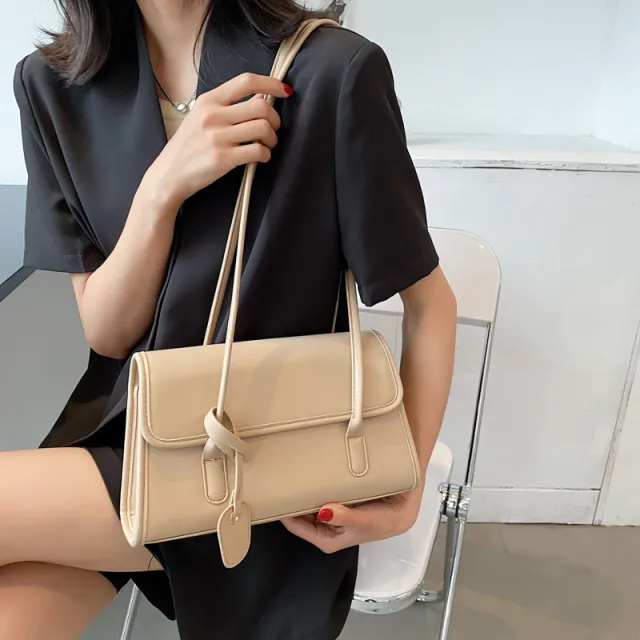 Portable Trendy Fashion French Shoulder Bag Small Square Bag Khaki - Shop at LoveMi
