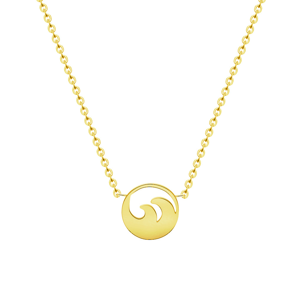 European And American Simple Geometric Pattern Wave Round Necklace
