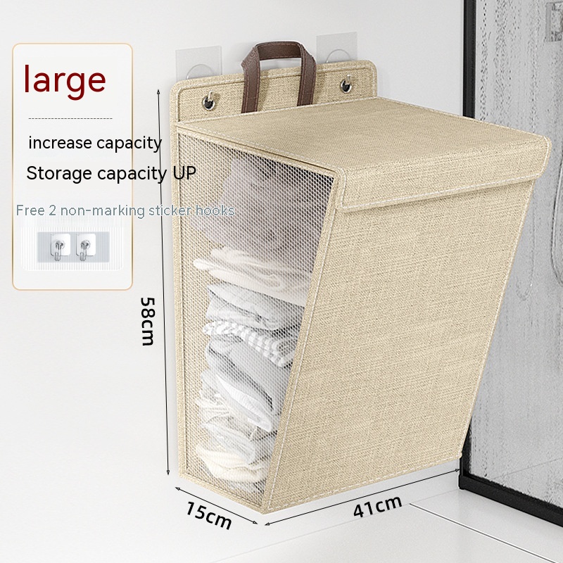 Item Dirty Clothes Foldable Household Multi functional Finishing Storage Basket Beige Large Size - Shop at LoveMi