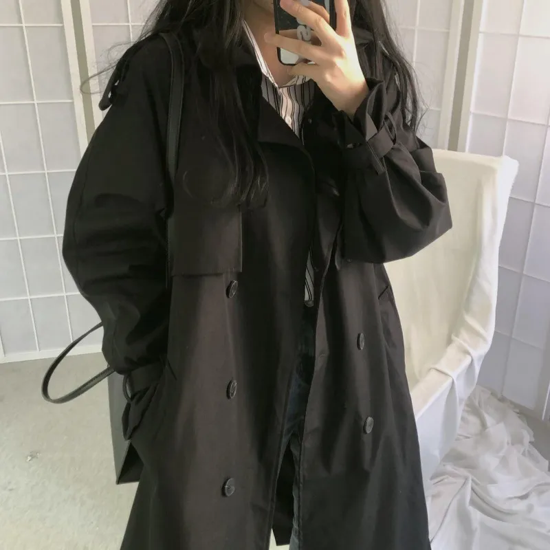 Longline Black Trench Coat