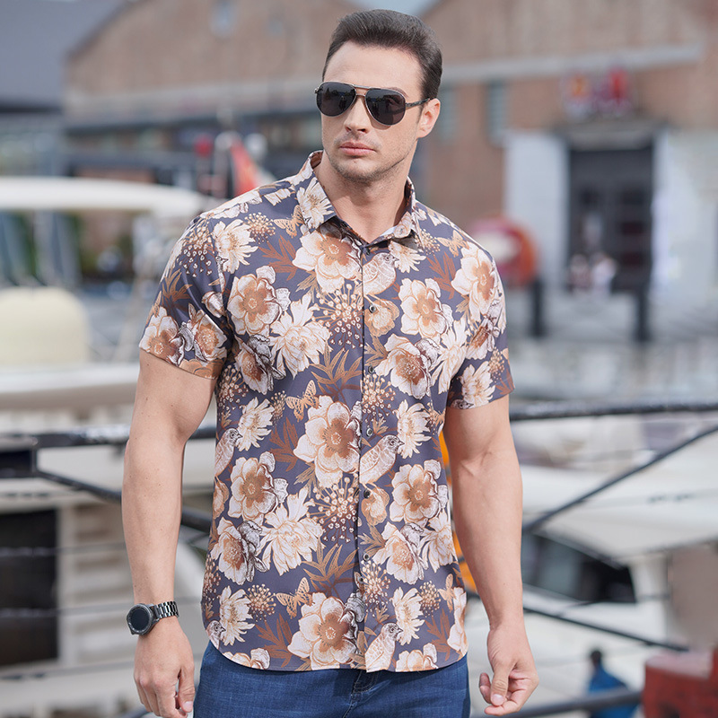 Title 1, Mens Short Sleeve Stretch Digital Print Shirt,...