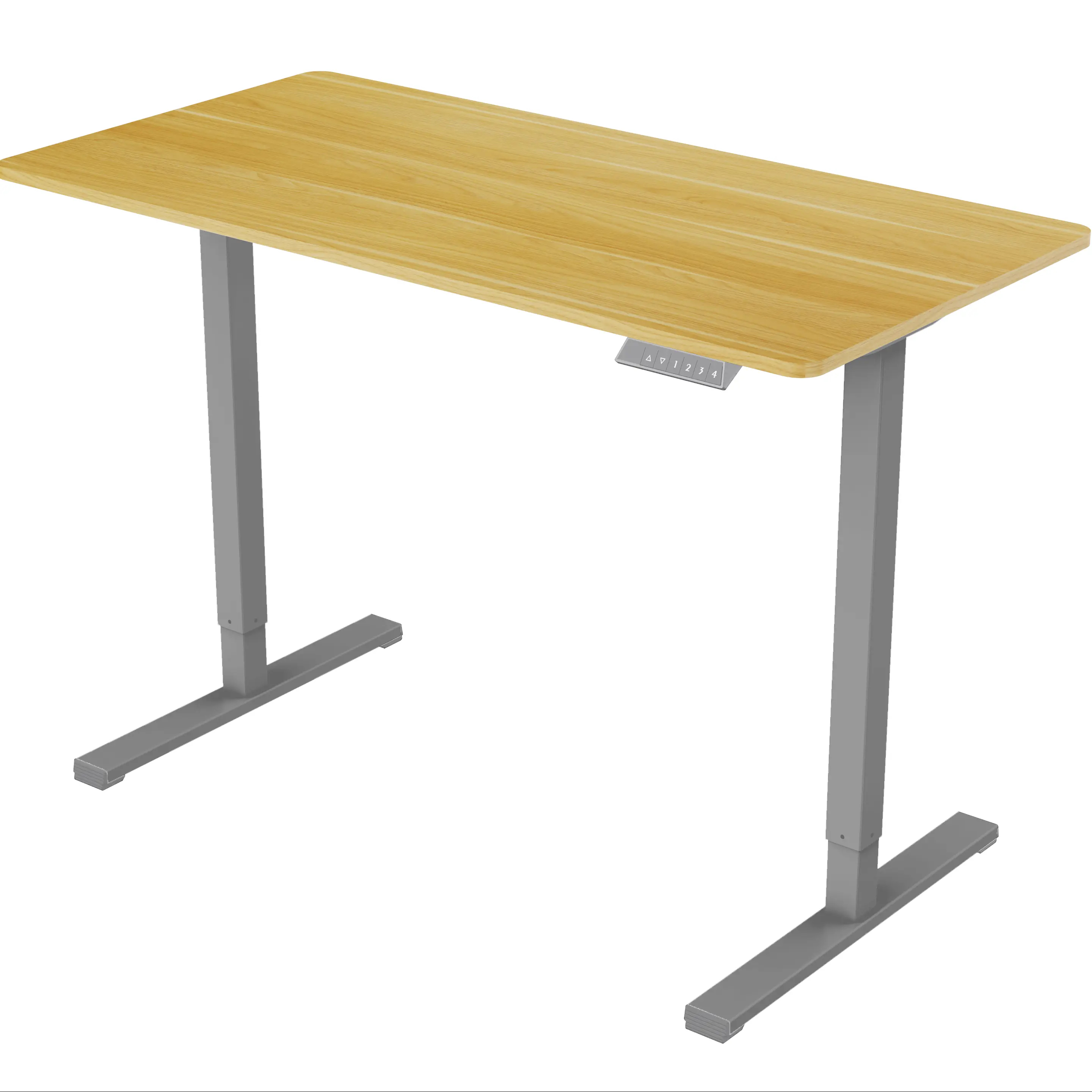 Electric Standing Desk Adjustable Height Desk Home Office Computer Workstation Sit Stand Up Desk,grey Frame - Maple Top_voghion.com
