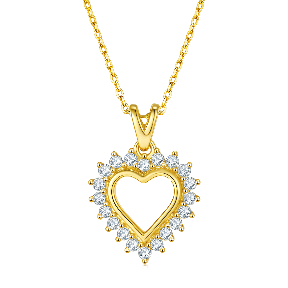 4.1g S925 Sterling Silver Heart Necklace 45cm 20 Stone Sunburst Halo Moissanite Pendant With GRA, Platinum Plated Romantic Gift Box Set For Women