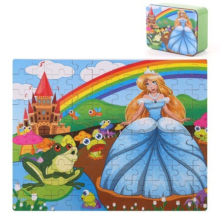 Title 8, 100pcs Puzzle Iron Box Children