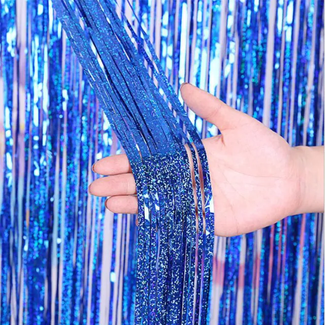 Thicken A Little Bit Of Laser Rain Silk Curtain Wedding Party Event Background Blue - Shop at LoveMi