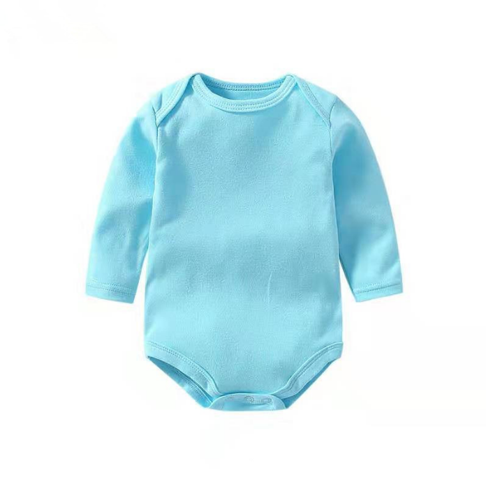 Newborn Solid Color Cotton One-piece Romper Crawl