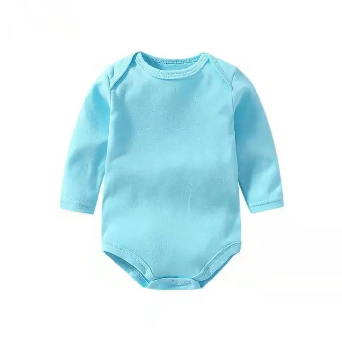 Newborn Solid Color Cotton One-piece Romper Crawl