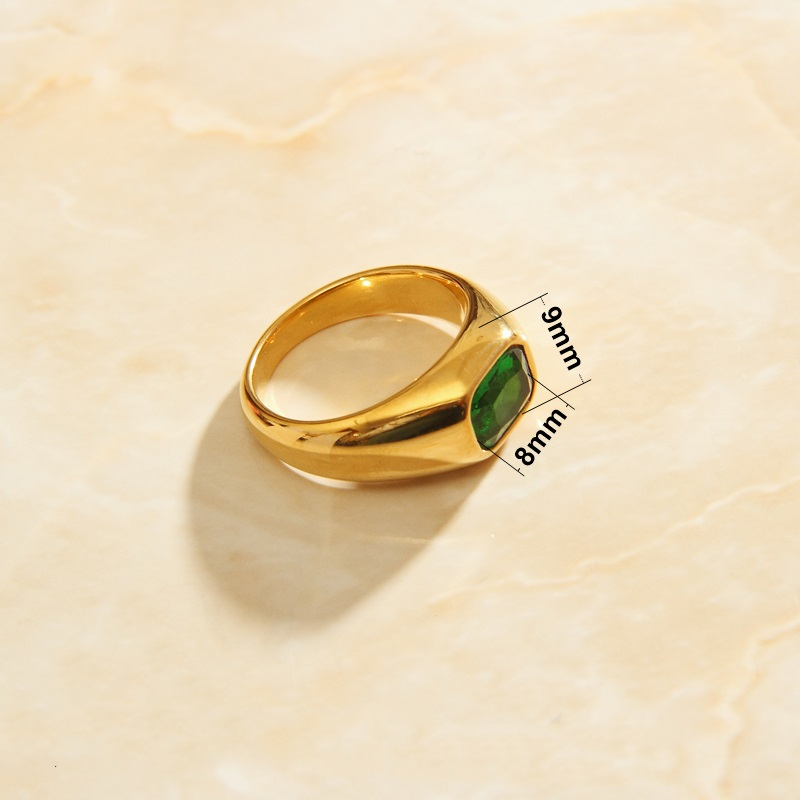 Title 5, Anillo de circón verde moderno y popular