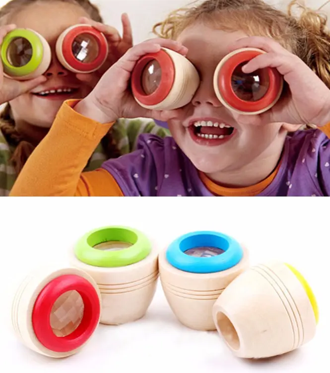Wooden Magic Kaleidoscope Interesting Effect Educational Learning Puzzle Toy