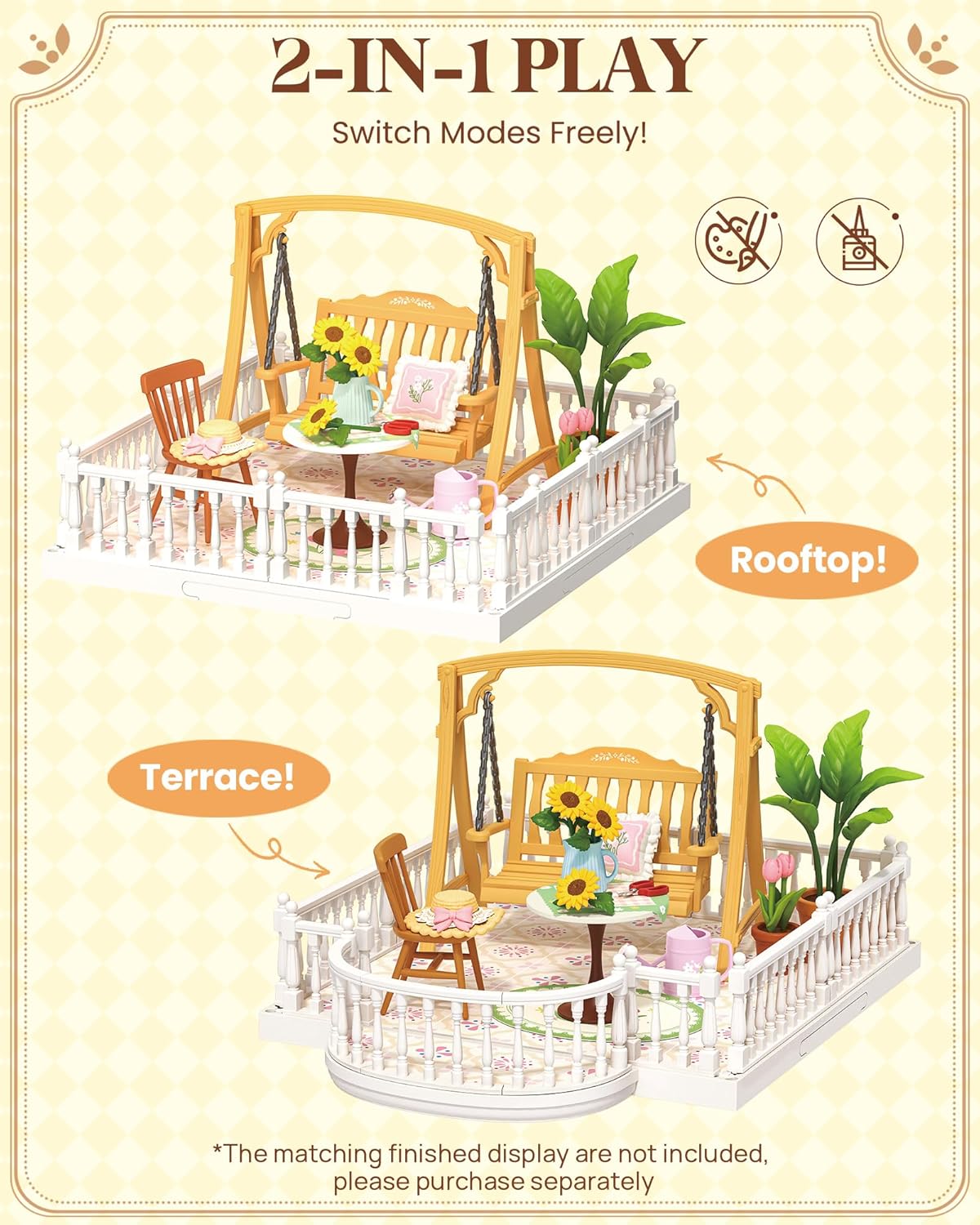 Rolife Super Creator Series Roof, Dust Proof Door, For Mini House DIY Kits, Dustproof Design, Compatible With Multiple Themes