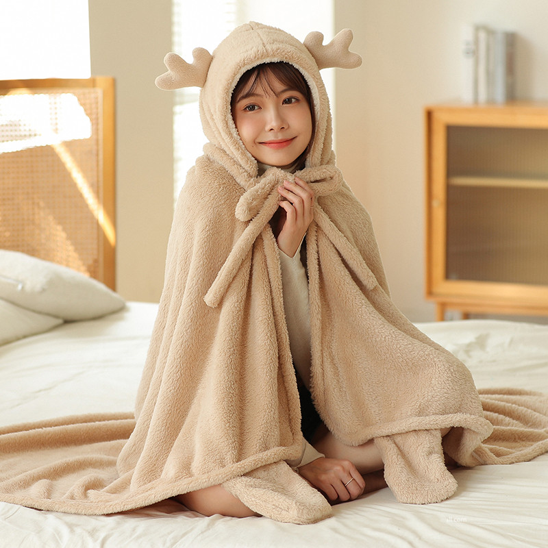 3cc5491b aa45 4a3b b130 e11697e34c52 - Cute Deer Nap Blanket With Shawl For Children