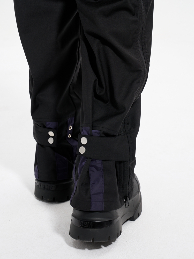 Purple Contrast Multi-Zip Trendy Casual Pants